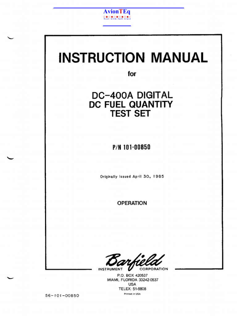 Barfield-DC400A | PDF