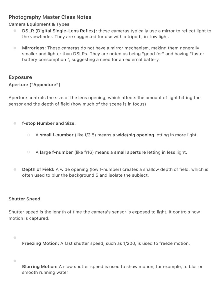 Photography Master Class Equipment Guide | PDF | Camera Lens | Camera