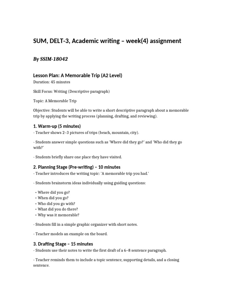 W4 AW Lesson Plan by 18042 | PDF