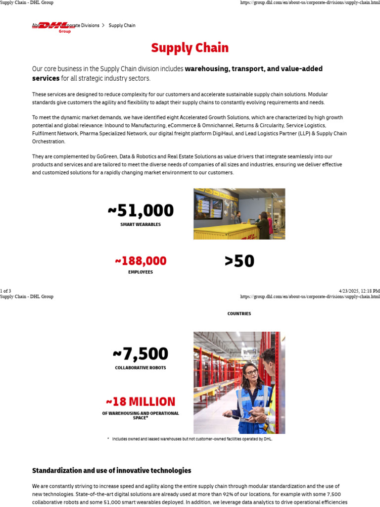 DHL Supply Chain Solutions Overview | PDF | Supply Chain | Logistics