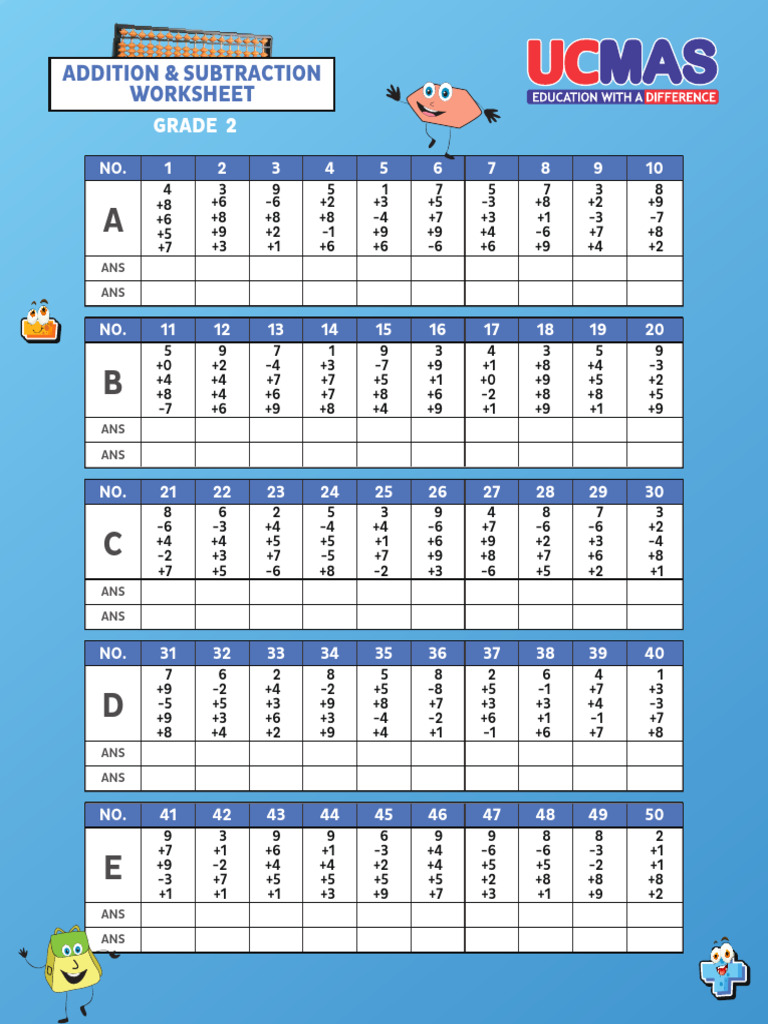Grade 2 Addition Subtraction Worksheet 2 Min | PDF