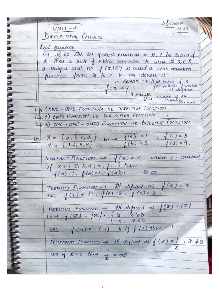 1st Year Differential Calculus Ram Sir Notes-Divya | PDF