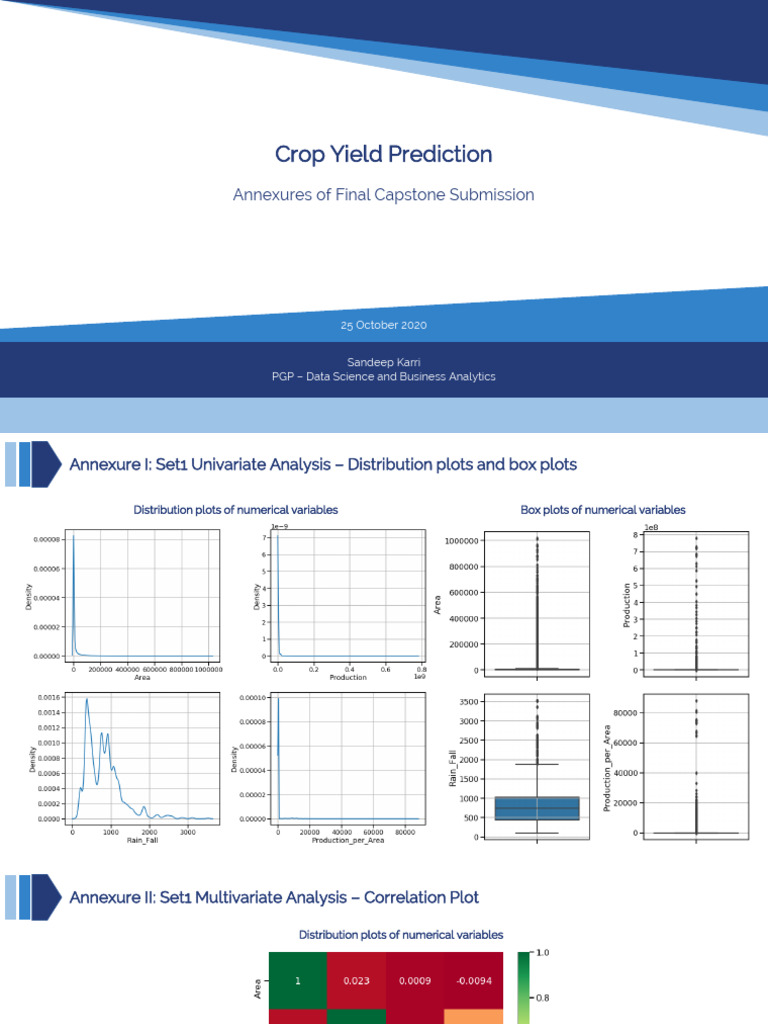 Crop Yield Prediction Analysis Report | PDF