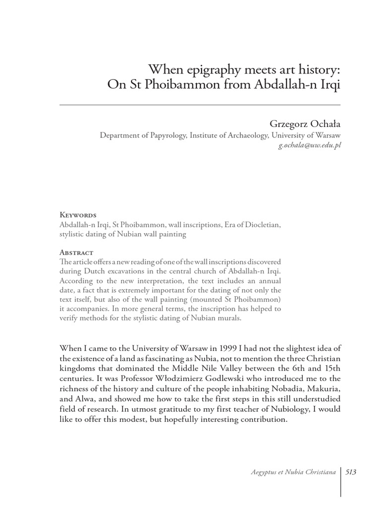 Nubian Wall Inscriptions Analysis | PDF