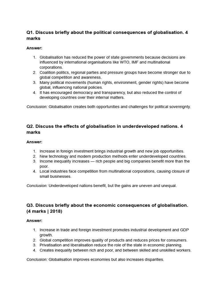 Chapter 8 Globalisation | PDF | Globalization | Economic Inequality