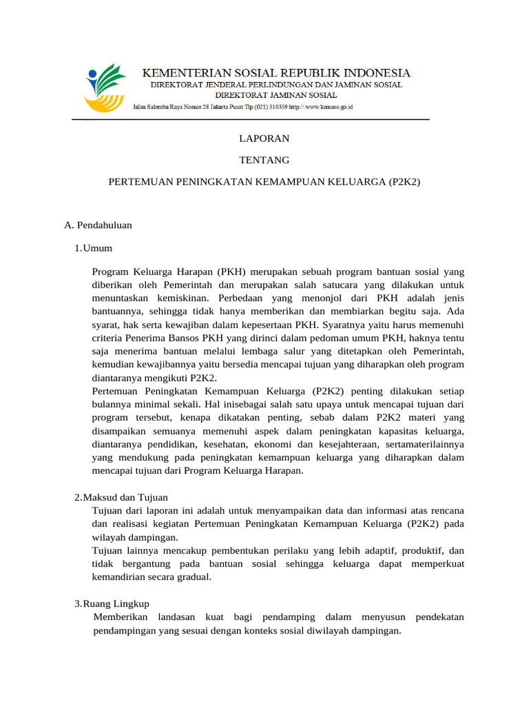 Laporan P2K2: Meningkatkan Kemampuan Keluarga | PDF