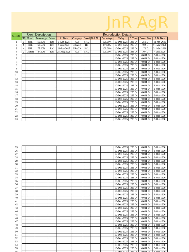 Cow Pregnancy Date Calculated 2-1 | PDF | Cattle | Livestock