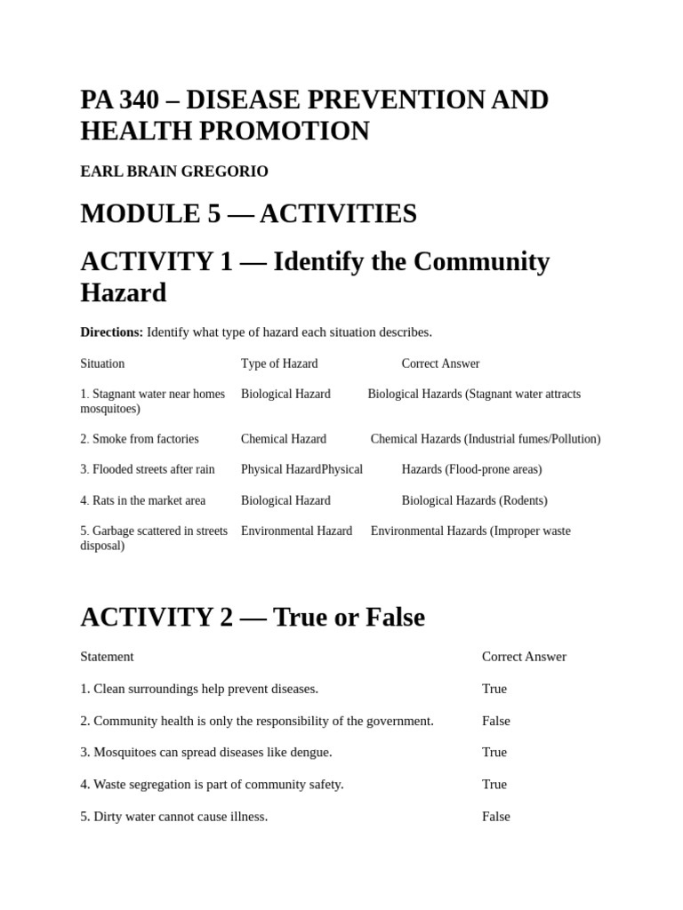Pa 340 Module 5 Earl Brain Gregorio | PDF | Hazards | Waste