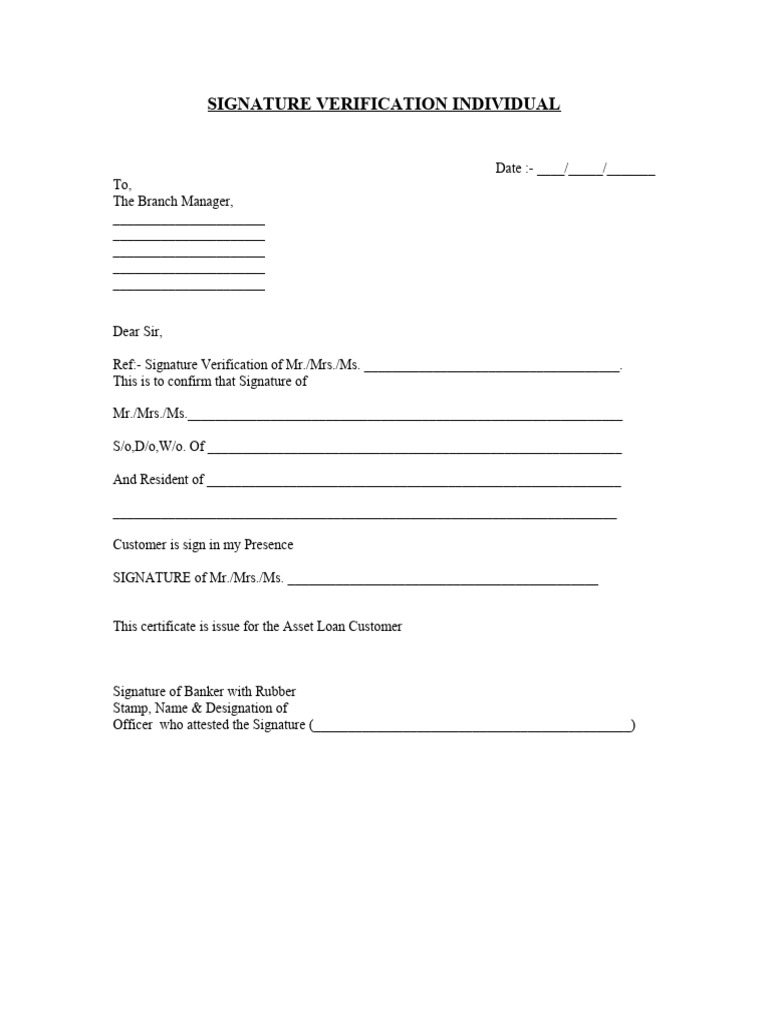 Signature Verification Certificate Template | PDF