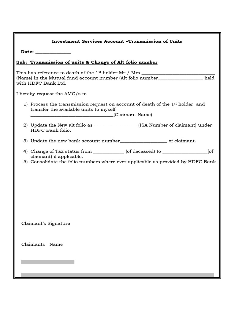 Transmission of Mutual Fund Units Guide | PDF | Notary Public