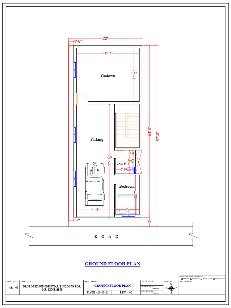 Ground Floor Plan for Residential Building | PDF