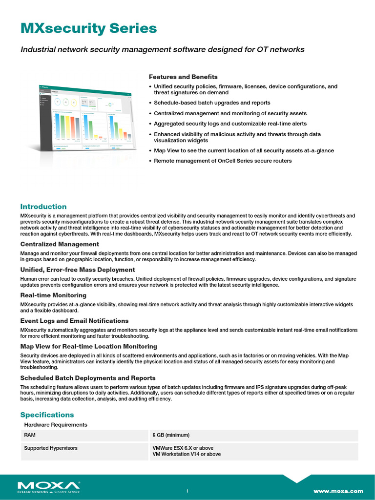 MXsecurity: OT Network Security Management | PDF | Computer Network ...