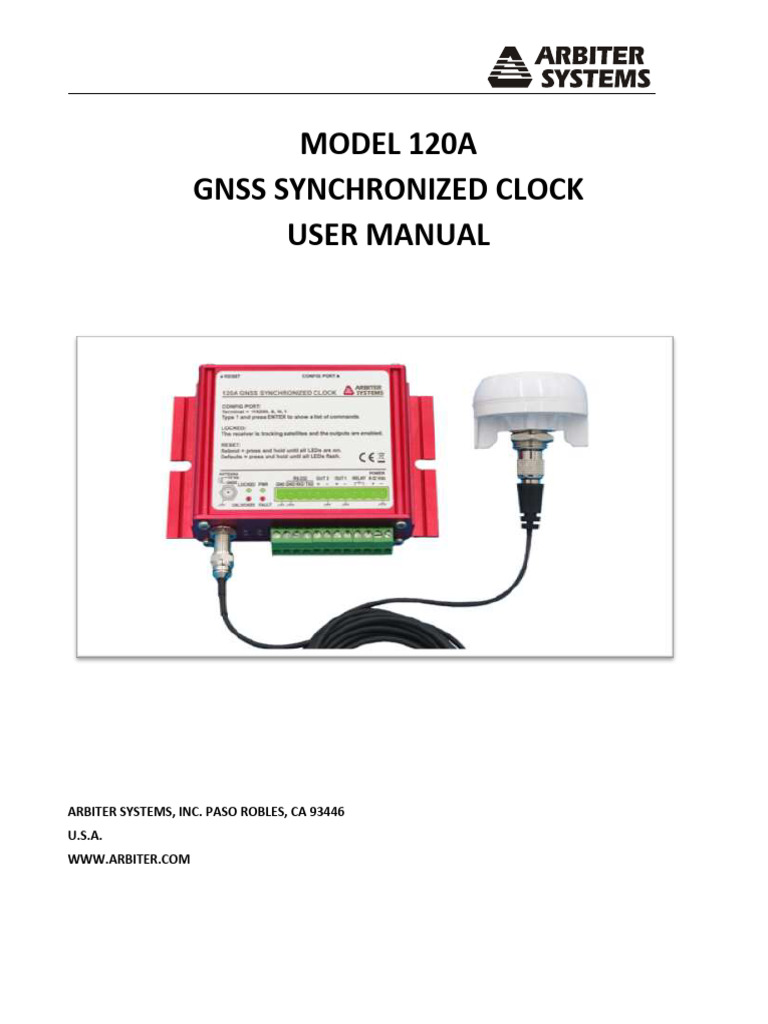 Model 120A GNSS Clock User Manual | PDF | Electrical Connector | Computing