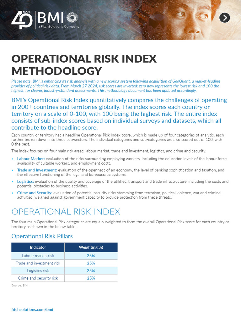 Operational Risk Index Methodology Guide | PDF | Labour Economics | Risk
