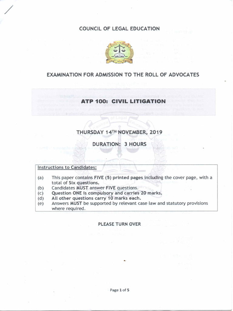 ATP NOVEMBER 2019 Past Papers | PDF