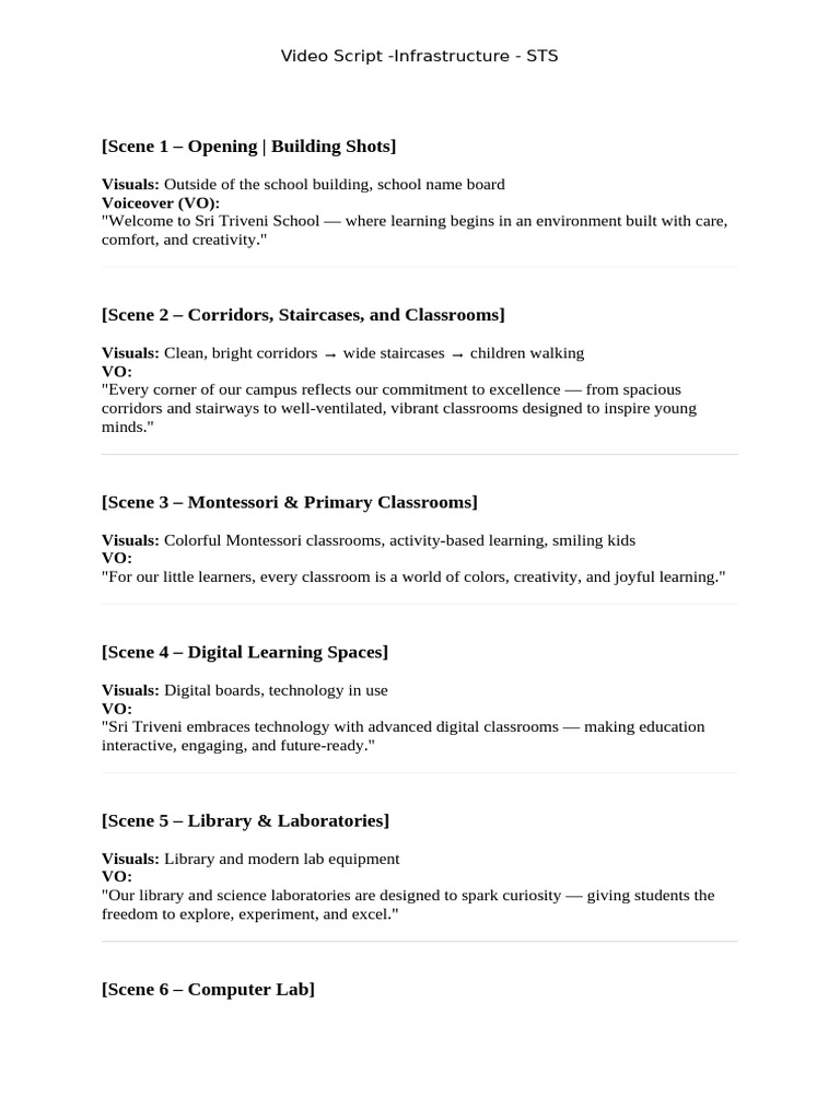 Sri Triveni School Infrastructure Overview | PDF
