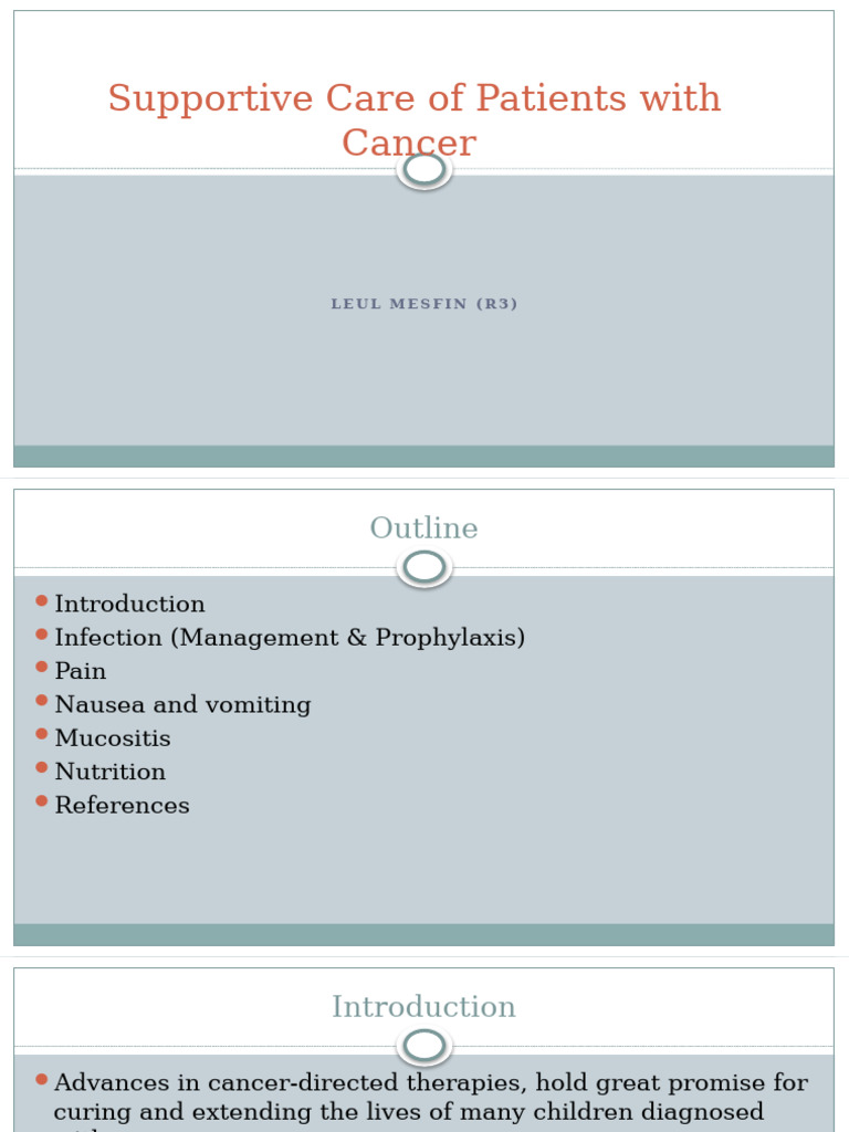 Supportive Care of Cancer Patiets | PDF | Pain | Nausea