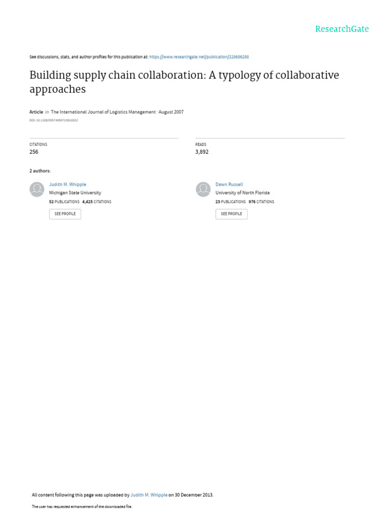 Supply Chain Collaboration Typology | PDF | Retail | Business