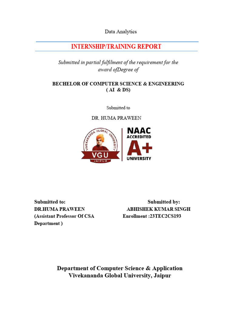 Data Analytics Internship Report 2025 | PDF | Data Analysis | Data