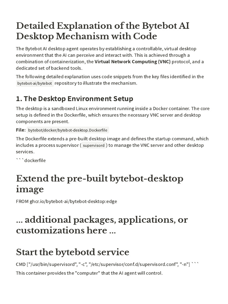 Bytebot AI Desktop Mechanism Explained | PDF | Desktop Environment ...