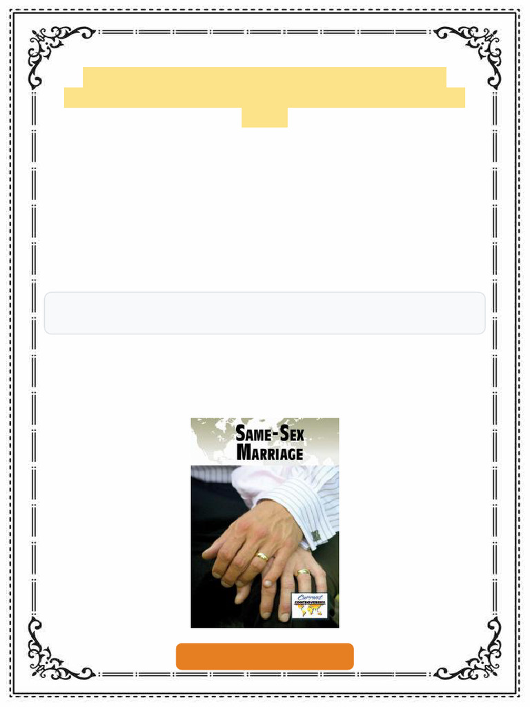 Same Sex Marriage 1st Edition Tamara Thompson Ebook PDF Unlocked | PDF ...