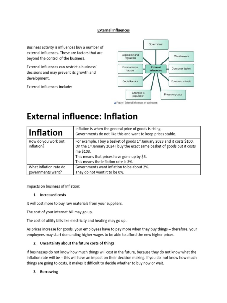 Impact of External Influences on Business | PDF | Taxes | Interest