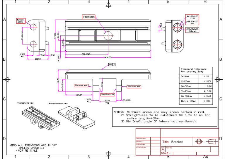 Bracket Isometric Views and Specs | PDF