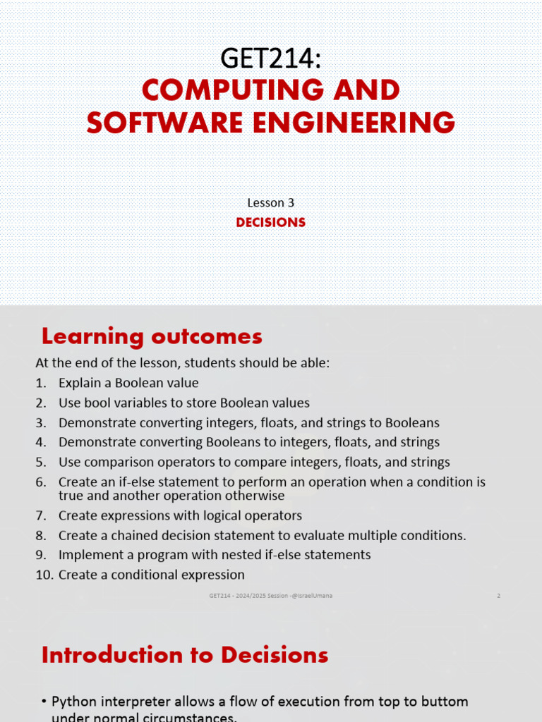 Python Boolean Logic and Decisions | PDF | Boolean Data Type | Computer ...