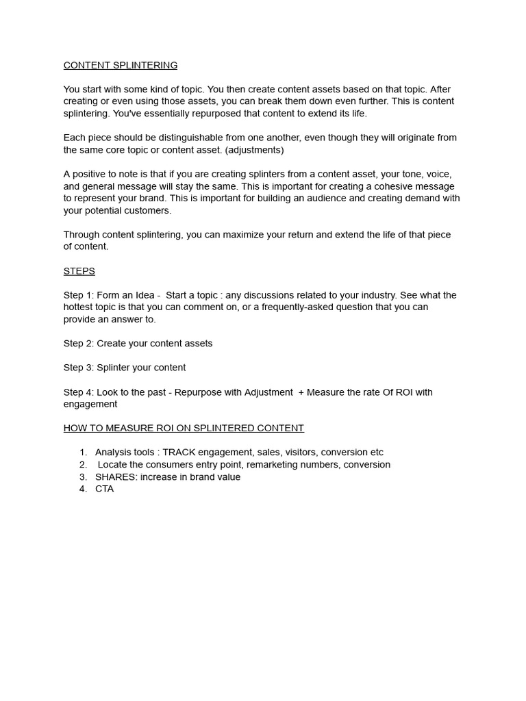 Content Splintering for SEO Success | PDF