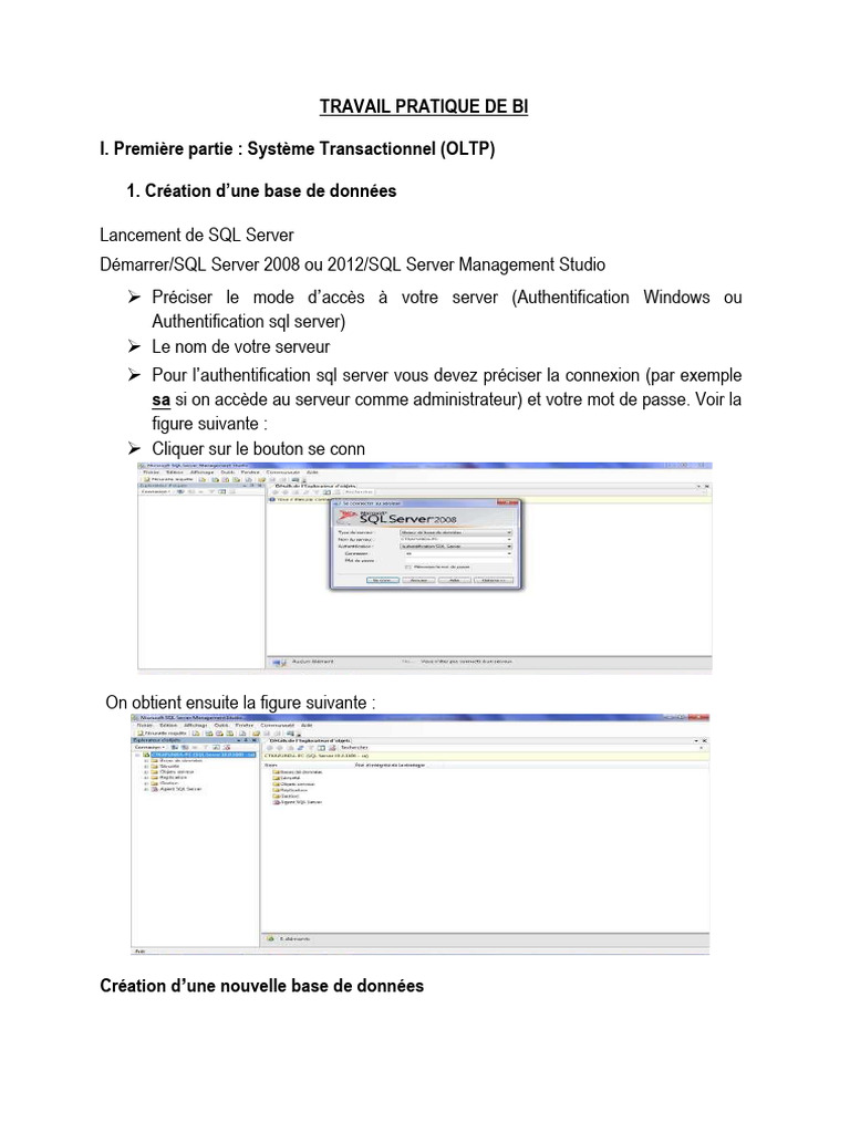 Création de bases de données BI en SQL | PDF | Microsoft SQL Server ...