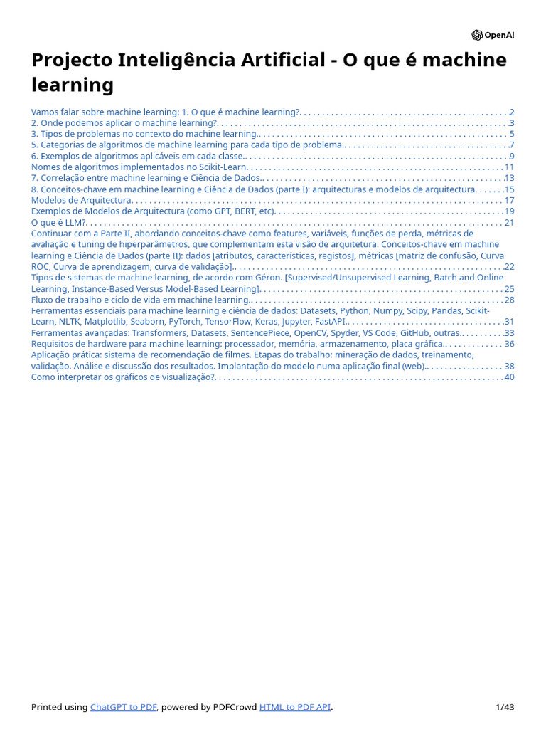 Introdução ao Machine Learning: Conceitos e Aplicações | PDF ...