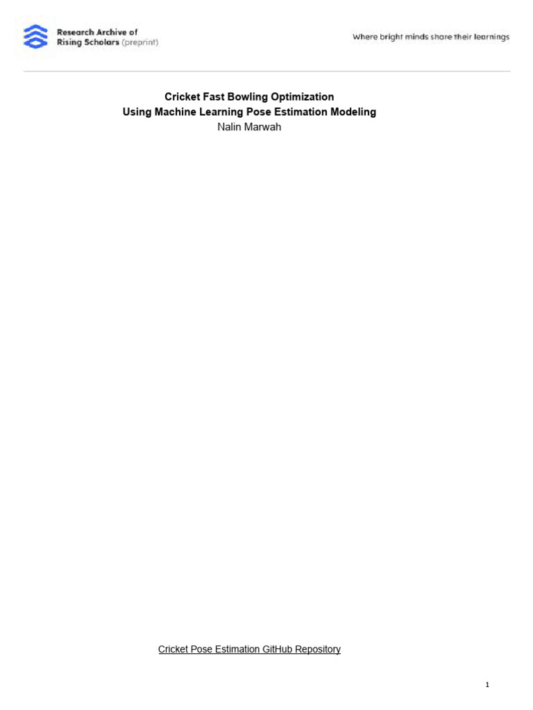 Optimize Cricket Fast Bowling with AI | PDF | Bowling (Cricket ...