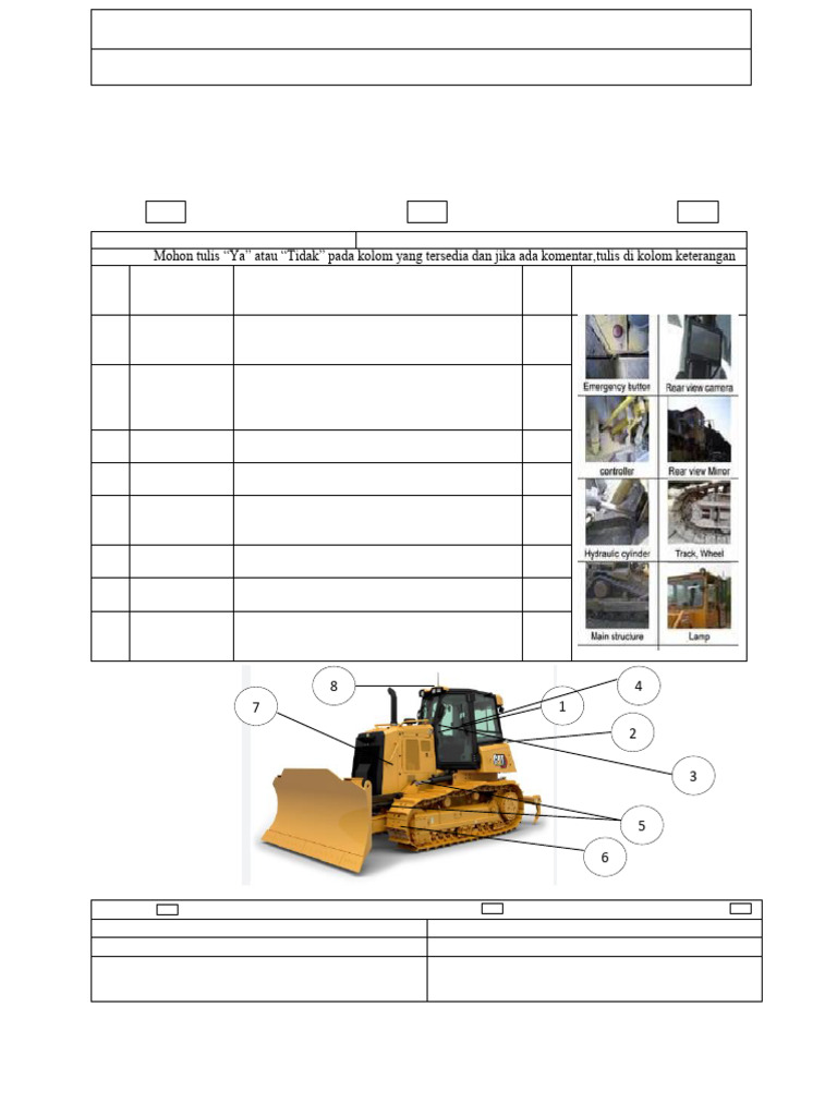 Checklist Inspeksi Dozer ISGEC | PDF
