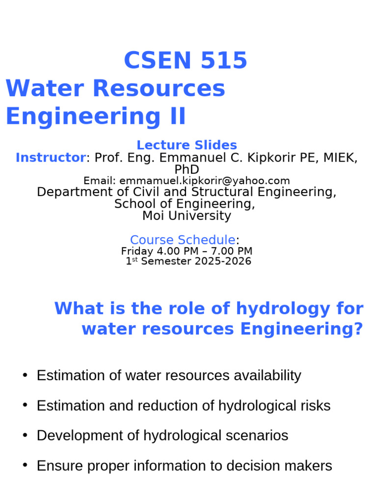 Water Resources Engineering II Overview | PDF | Dam | Erosion