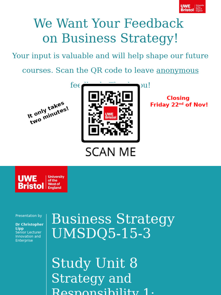 Feedback Request on Corporate Strategy | PDF | Strategic Management ...