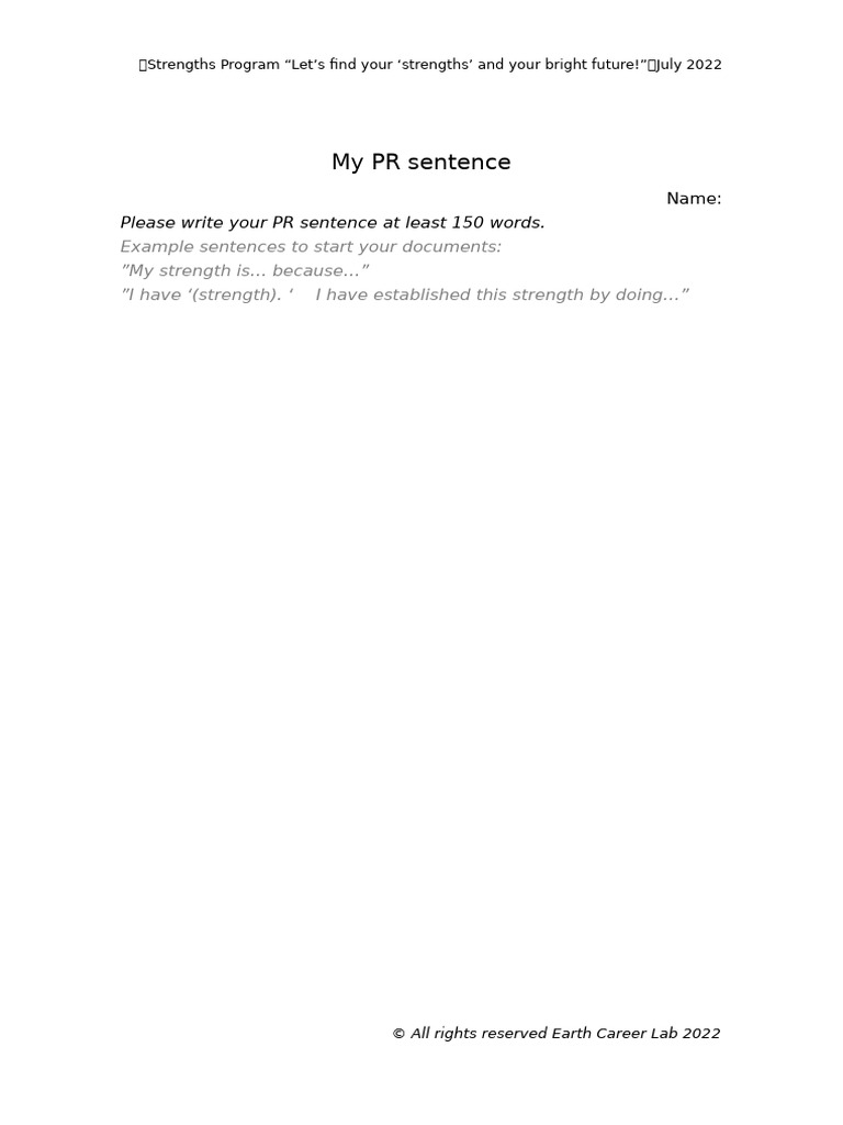 PR Sentence | PDF