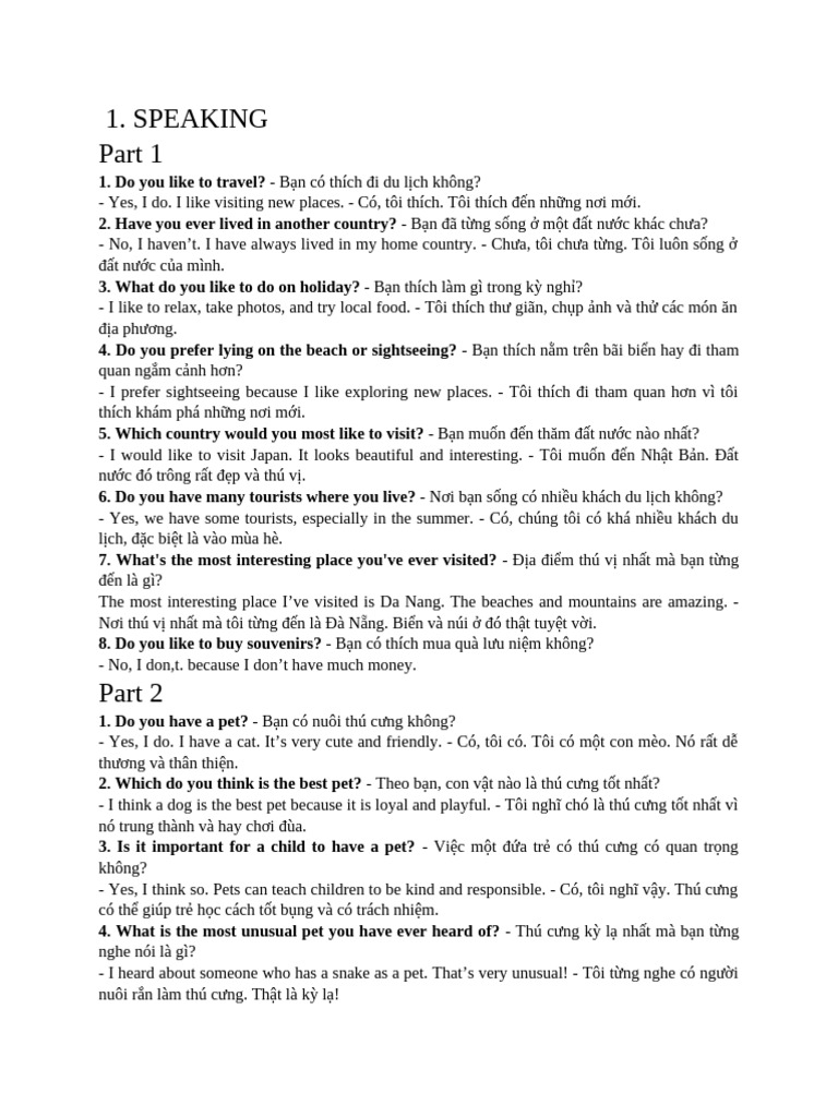 Speaking 1 | PDF