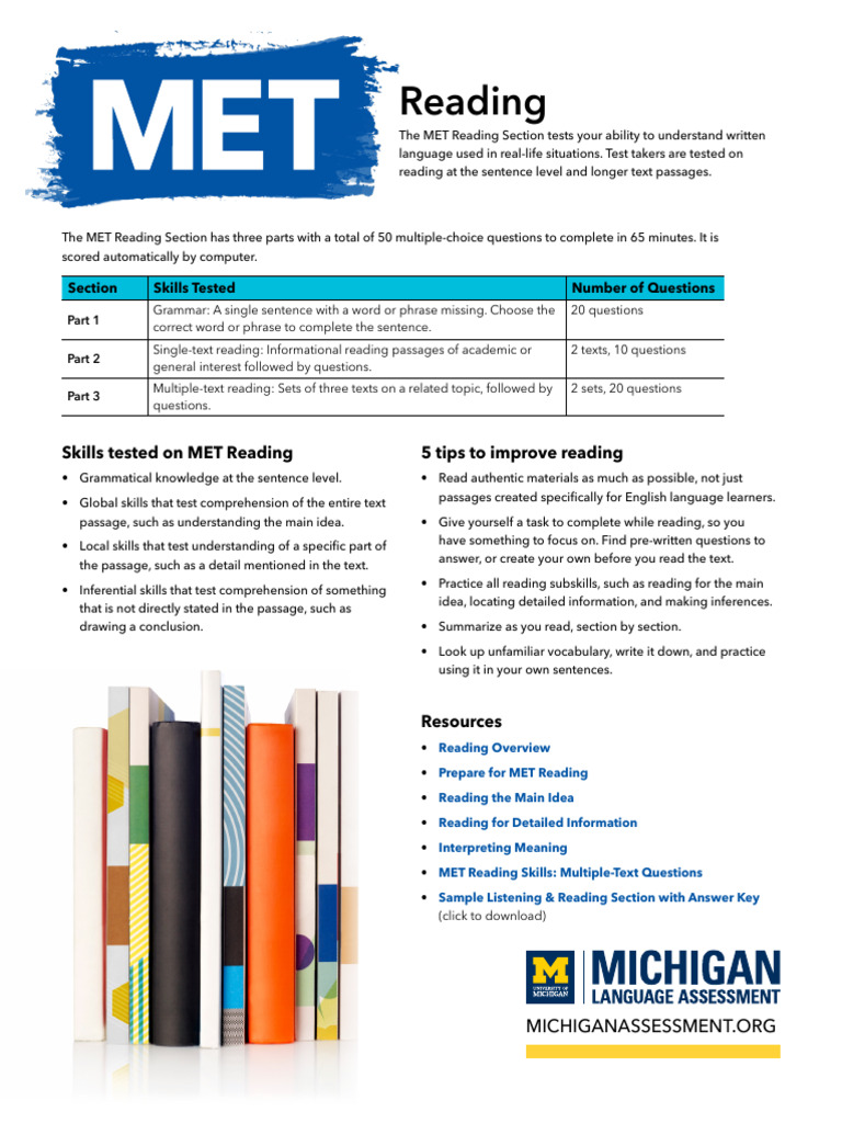 25.7.MET-Skills-Flyer-Reading-FNL | PDF | Reading Comprehension ...
