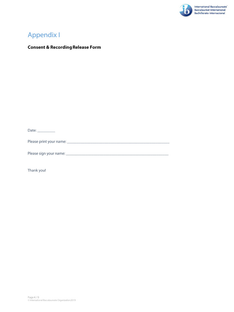 IB Study Participation Consent Form | PDF