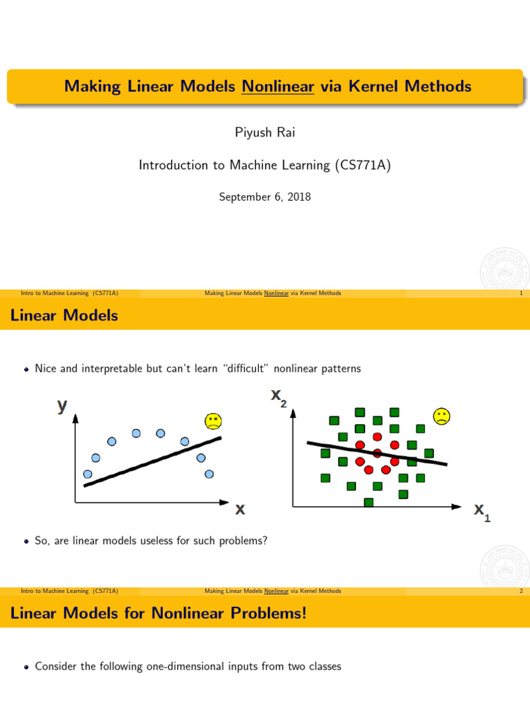 Kernel Methods for Nonlinear Models | PDF | Support Vector Machine ...