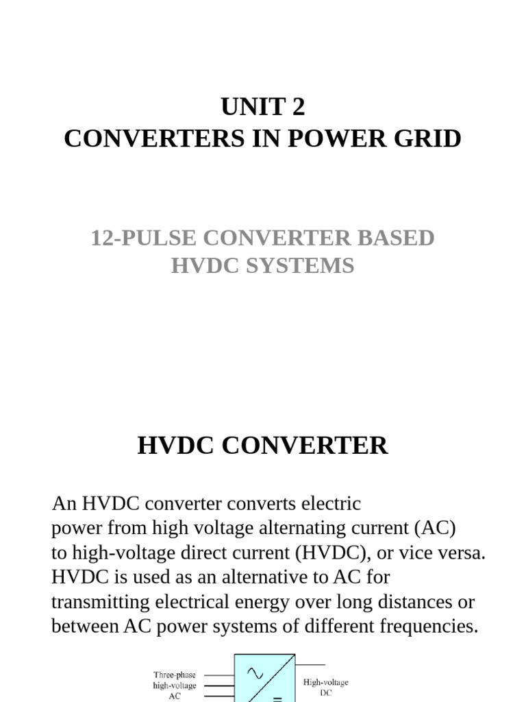 12-Pulse HVDC Converter Systems Explained | PDF | High Voltage Direct ...