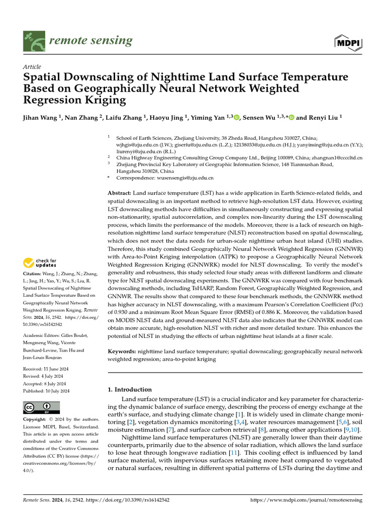 Remotesensing 16 02542 v2 | PDF | Infrared | Spatial Analysis
