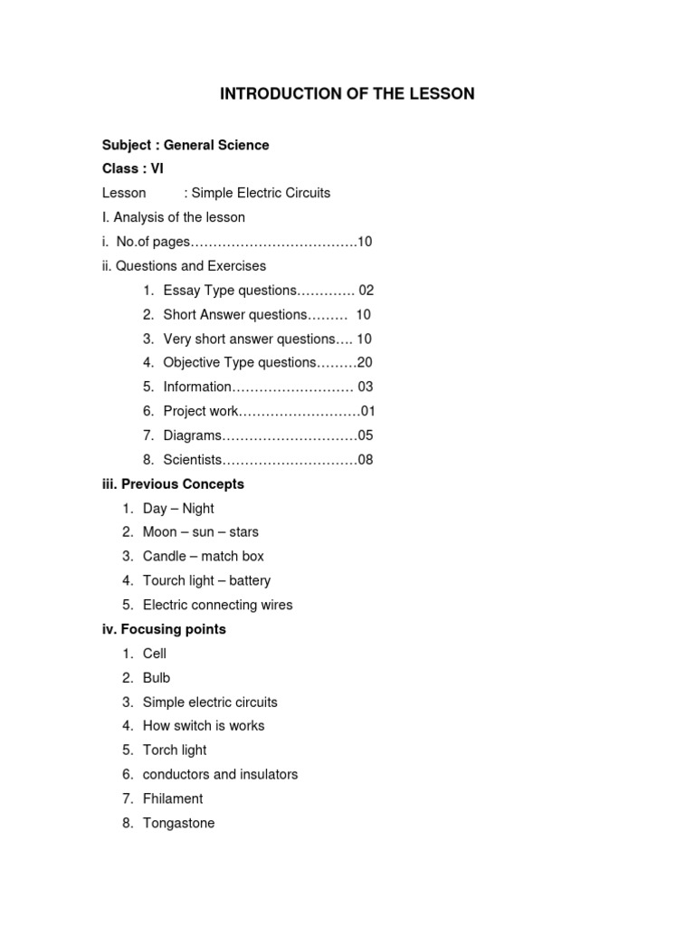VI_GS_EM CCE model lesson plan | PDF | Incandescent Light Bulb