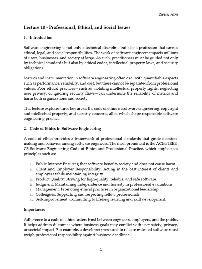 Ethical Issues in Software Engineering | PDF | Computer Security | Security