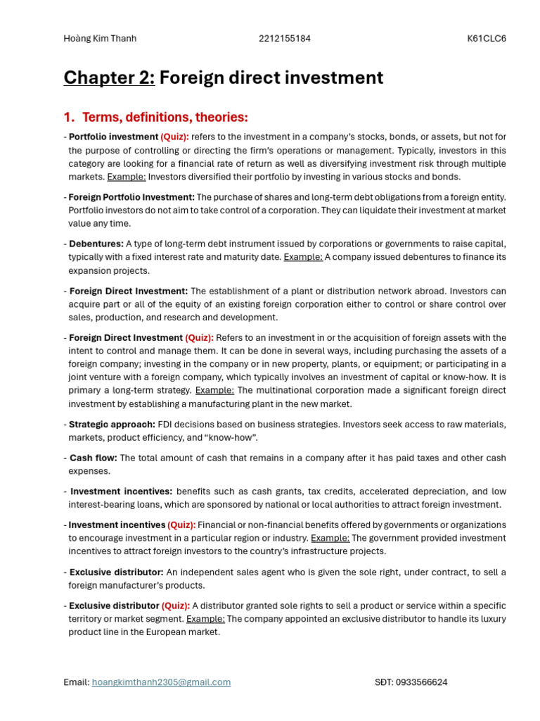 Understanding Foreign Direct Investment | PDF | Foreign Direct ...