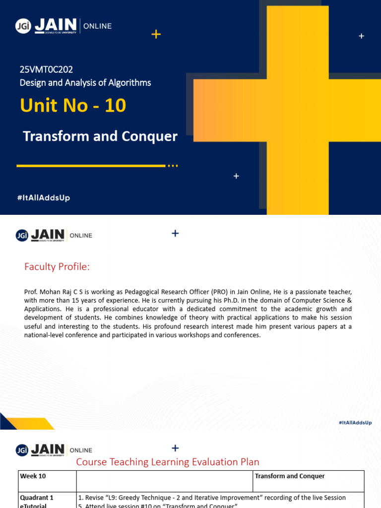 Unit-10 Transform and Conquer | PDF | Algorithms | Applied Mathematics