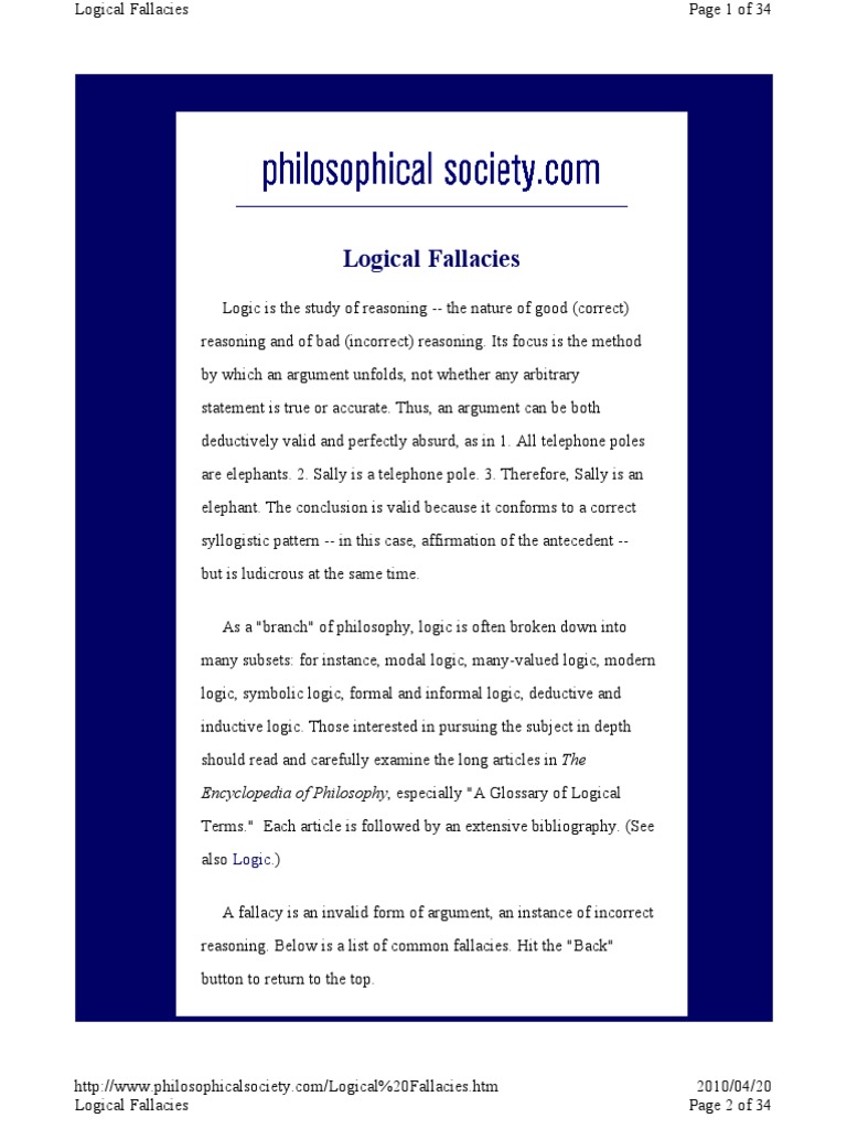 Comprehensive List of Logical Fallacies | PDF | Fallacy | Logic