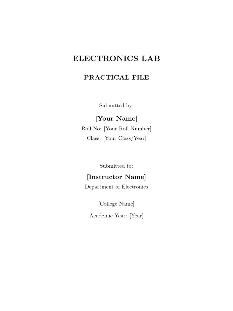 Electronics Lab Practical File Summary | PDF | Frequency Modulation ...