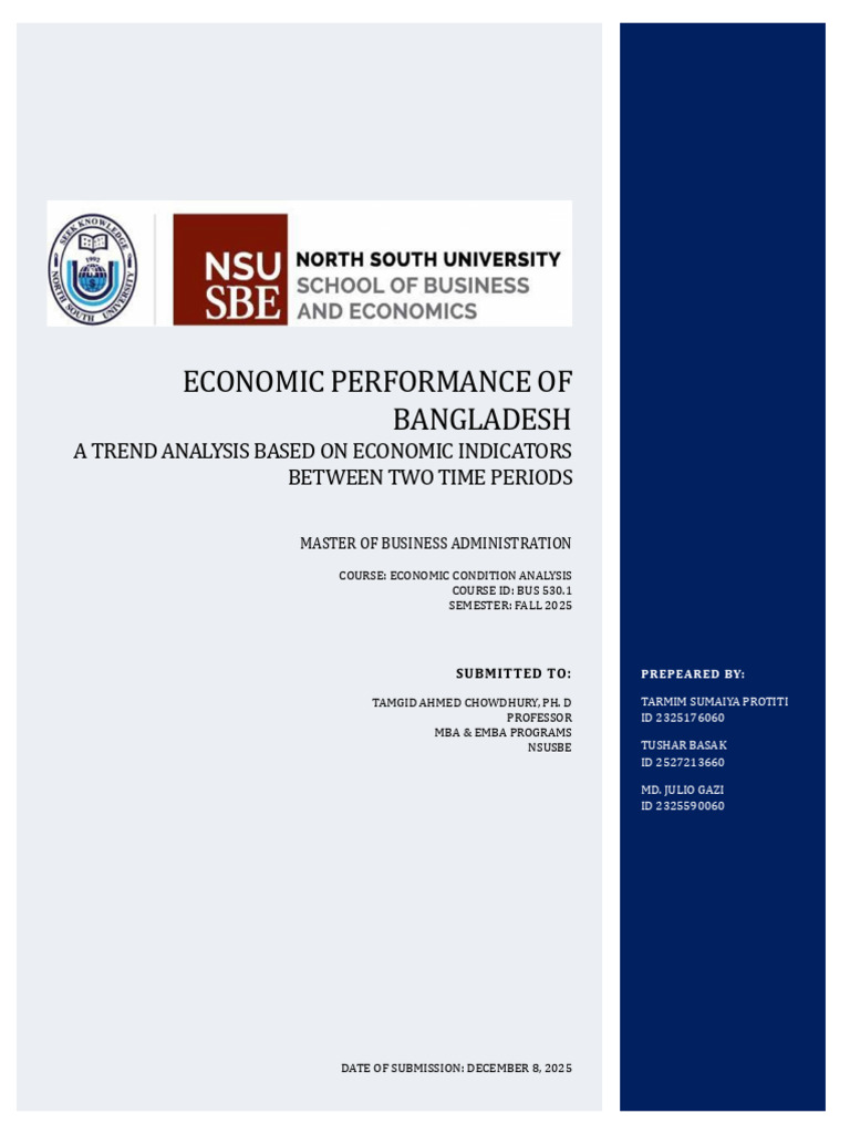Bangladesh Economic Performance Trends | PDF | Macroeconomics ...