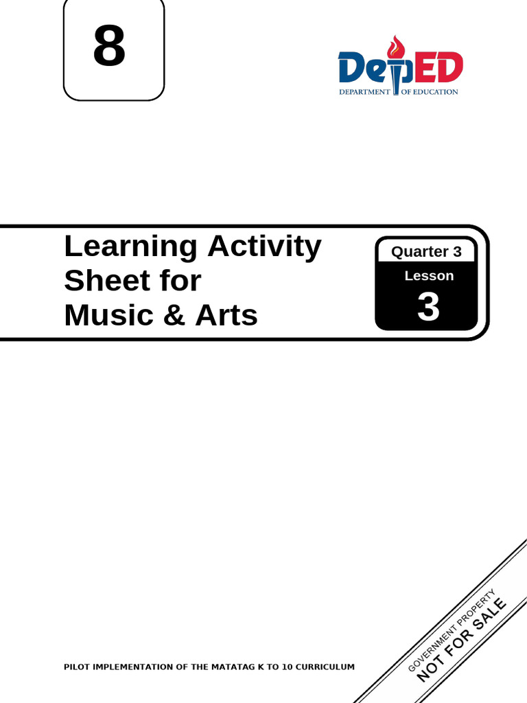 Q3 LAS Music and Arts 8 Lesson 3 Week 5 | PDF | Copyright | Learning